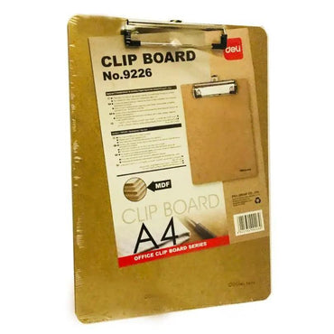 Deli A4 Clip Board 9226 - Brown The Stationers